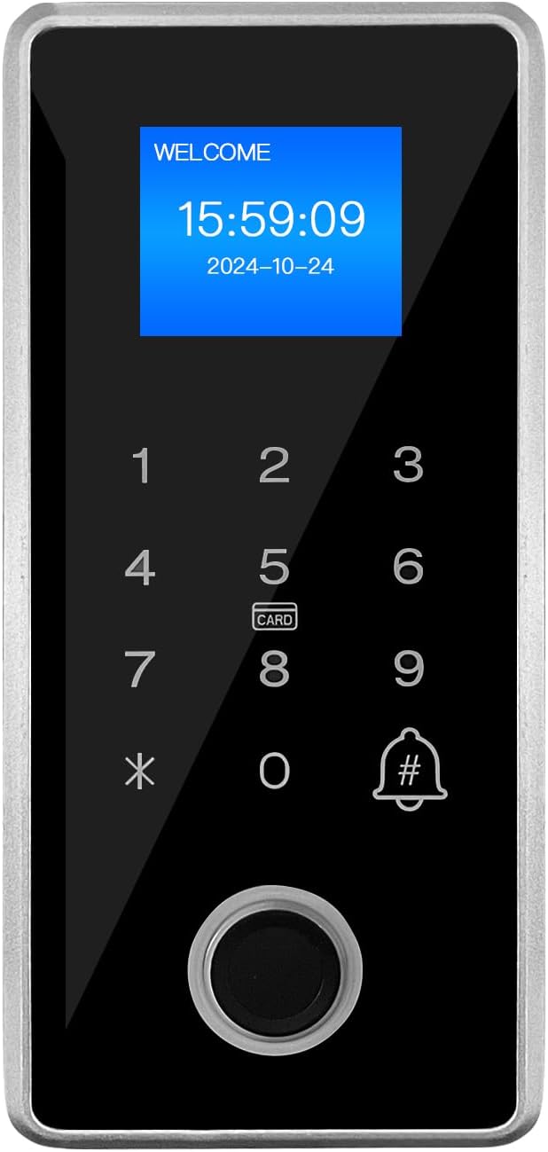 Waterproof Fingerprint Door Access Control System kit, Includes a 1200LB Magnetic Lock,RFID keypad, remotes, exit Button, Entry keypad, and a 110V AC to 12V DC Power Supply (Fingerprint-1200LB Kits)