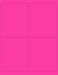 8-1/2 x 11" Neon Color High Light Fluorescent Labels for Laser & Inkjet Printer (Pink Fluorescent, 4 x 5" - 4 Per Page | 400 Labels)