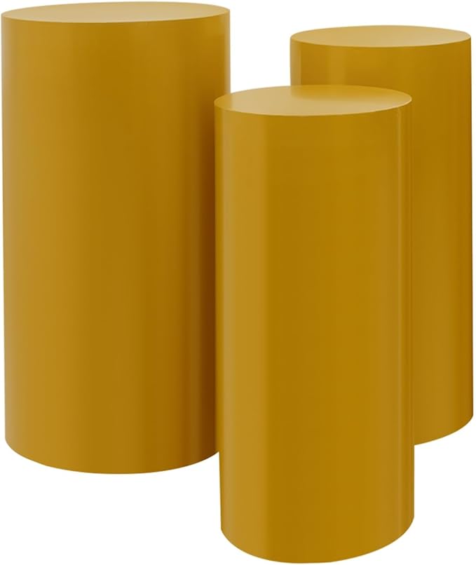 3Pcs Metal Pedestal Stand for Party, Large Gold Cake Stand, Pedestal Display Plinth Pillars for Wedding Ceremony Birthday Party Art Decor, Column Decorative Cube for Wedding Dessert Table Display