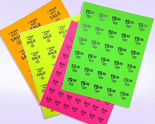 NextDayLabels Pack of 50 Sheets, 8-1/2 x 11" Fluorescent Labels for Laser & Inkjet Printer (Orange Fluorescent, 2-1/2" Round - 12 per Page, 600 Labels)