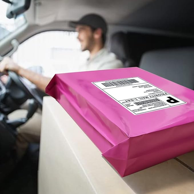 POLYSELLS 200 pcs 7.5x10.5 Inches Pink Poly Mailers Shipping Envelopes, Strong Adhesive Sealing, Waterproof, and Tear-resistant Postal Mailing Bags for Small Business, Clothes, Non-Fragile Items