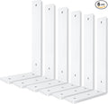 White Floating Shelf Bracket 14Inch, 6 Pack Heavy Duty Shelf Brackets, Wall Shelf Bracket for DIY Decorative with Mounting Hardware