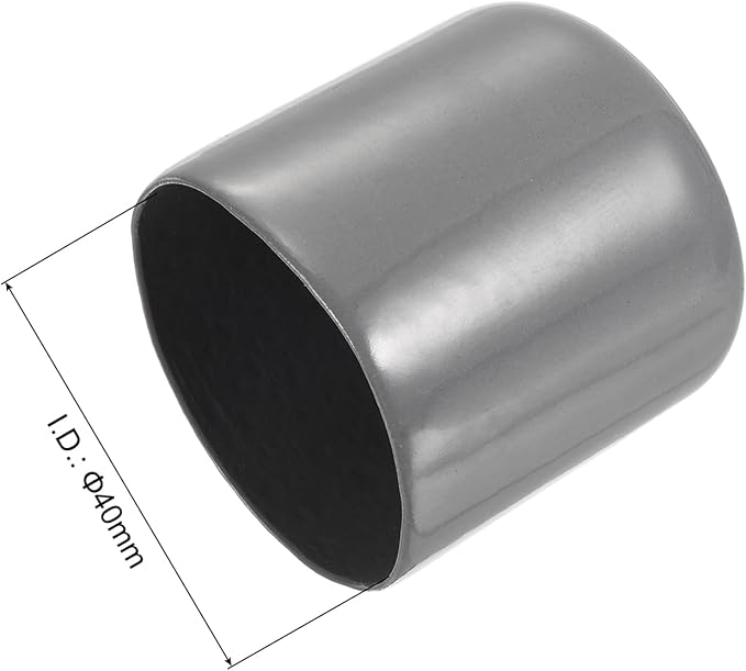 uxcell 10pcs Rubber End Caps 40mm(1 9/16") ID Vinyl Round End Cap Cover Screw Thread Protectors Dark Grey
