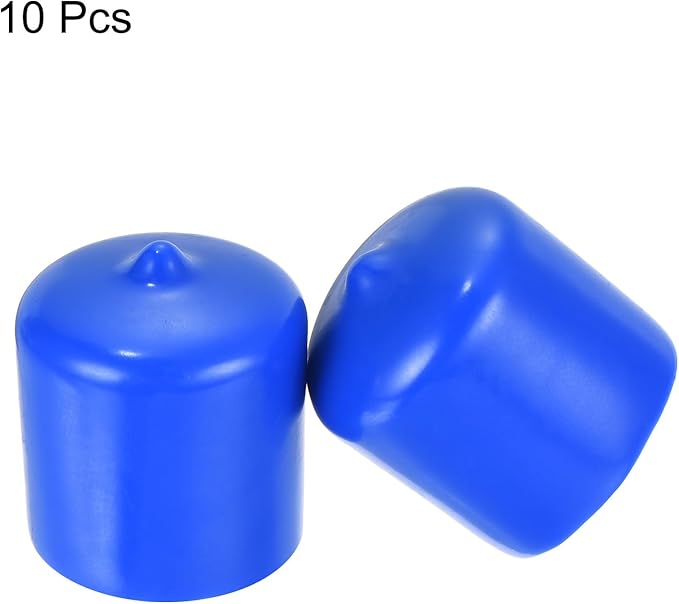 uxcell 10pcs Rubber End Caps 26mm ID Vinyl Round Tube Bolt Cap Cover Screw Thread Protectors Blue