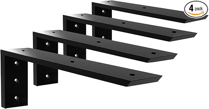 Countertop Support Bracket 14 Inch 4 Pack Countertop Bracket for Granite 3/8" Thick 14"x6"x2.5" Heavy Duty L Brackets Shelf Brackets Metal Corbels for Quartz/Granite/Wood/Concret/ Laminate Countertops