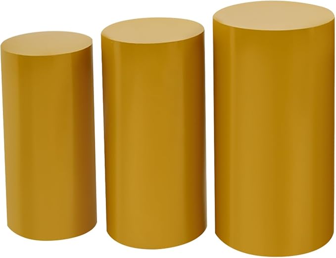 3Pcs Metal Pedestal Stand for Party, Large Gold Cake Stand, Pedestal Display Plinth Pillars for Wedding Ceremony Birthday Party Art Decor, Column Decorative Cube for Wedding Dessert Table Display