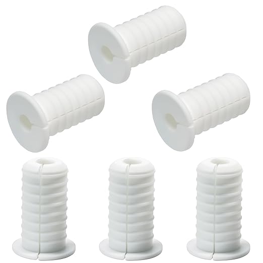 6pc Starlink Cable Grommet 3/4" Silicone Anti-Slip Waterproof Wall Hole Pass Through Split Cable Bushings for TV Wire Ethernet Cord, Starlink Cable Routing Kit Accessories,38mm/1.5"Ht, White