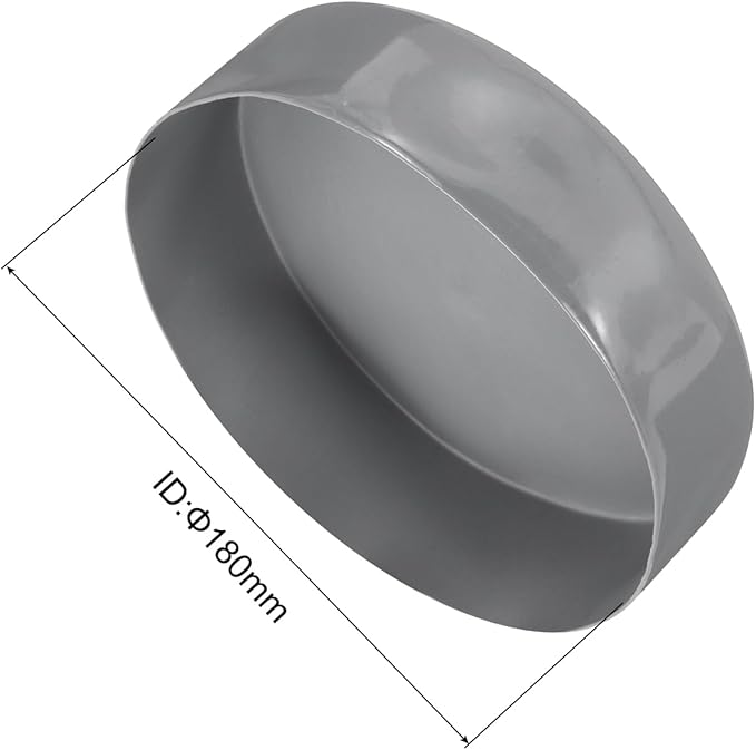uxcell 4pcs Rubber End Caps 180mm ID Vinyl Round End Cap Cover Screw Thread Protectors Light Gray, 50mm Height