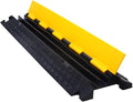 Kable Kontrol Atlas Cable Protector Wire Ramp - 2 Channel - 1 Pc - 39" Long Black & Yellow - 20,000 Lbs Load Capacity - Rubber Speed Bump Wire Protector Cord Cover - CP9972