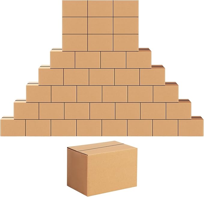 Edenseelake 40 Pack 6x4x4 inches Shipping Boxes Small Cardboard Boxes for Packing, Moving, Mailing, Brown