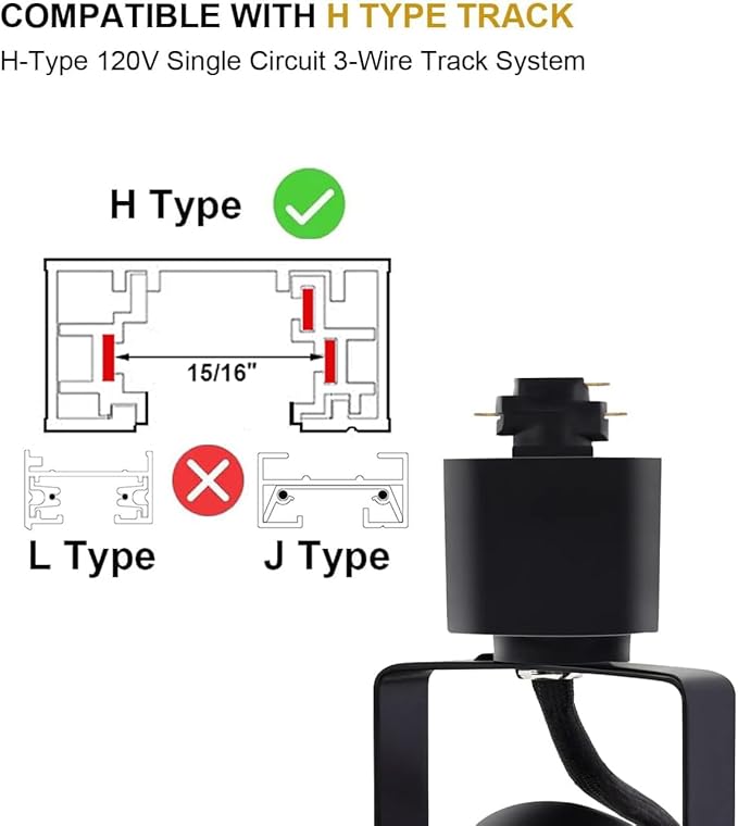 Track Lighting Heads 10W 4000K Cool White Dimmable Bright LED Track Lights Fixtures for Accent Retail Kitchen Artwork,120V Linear Track Light H Type-CRI90+ 24° 1000lm - 20 Pack (Black)