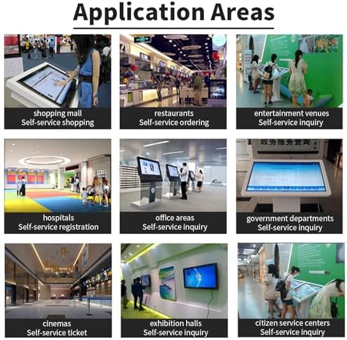 22" LCD Digital Signage Kiosk with Capacitive Touch Screen, K-Style Stand for Mall Navigation, Self-Ordering, Advertising - Black Display Solution