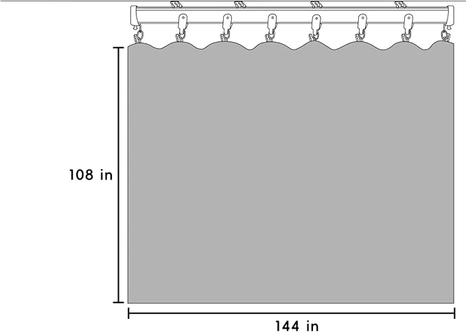 Room Divider Blackout Curtains Flexible Sliding Tracks Sets Ceiling Mounted Rod Window Curtain Privacy Separation for Bedroom Living Rooms,1 Panel Black Drape and Black Track Set-W144xH108 in