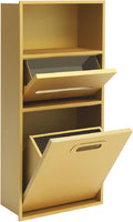 Stainless Steel Shower Niche for Trash Can Stainless Recessed Storage Cabinet Gold 26 * 11.8 No Tile Needed Wall Niche Recessed Toilet Paper Holder for Kitchen Living Room Bedroom Hotel