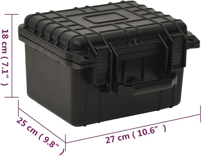 PP Portable Flight Case, Lockable Tool Box for Transportation Travelling, Protective Equipment Case, 10.6"x9.8"x7.1", -282