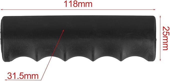 2 Pcs Rubber Wheelbarrow Handle Grips for 22-30mm Round Tubes, Non Slip Heavy Duty Replacement Wheelbarrow Handles, Garden Cart Handle Covers, Anti Skid and Shock Absorption(118 x 25mm)