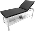 Adjustable Exam Table with Paper Roll Dispenser & Shelf, Physical Therapy Medical Exam Table, Patient Examination Bed, Durable, Low Maintenance and Holds Up to 400 Lbs (Black)
