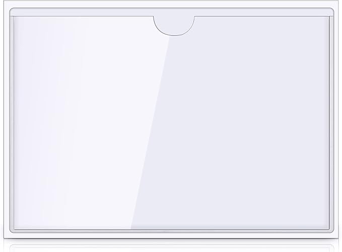 Chinco 50 Pack Clear Adhesive Pockets, Labels for Storage Bins, Plastic Self Adhesive Index Card Holder with Top Open for Organizing Bins Box Drawer(4.3 x 6.3 Inches)