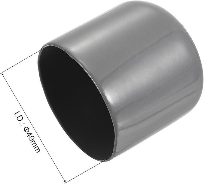 uxcell 4pcs Rubber End Caps 49mm ID Vinyl Round End Cap Cover Screw Thread Protectors Dark Grey, 40mm Height