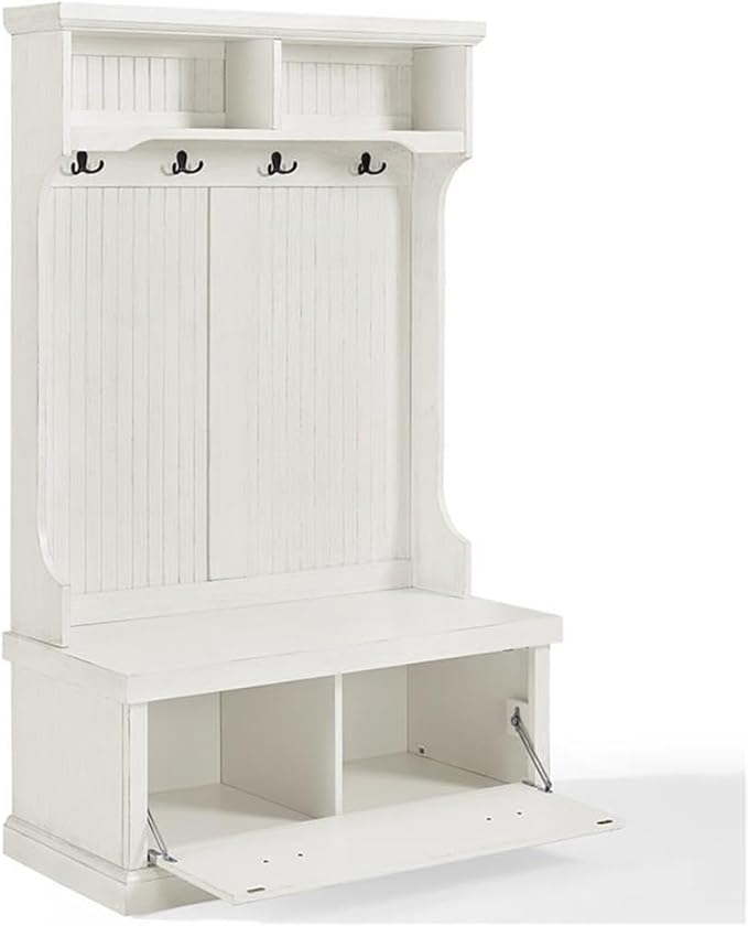 Pemberly Row Hall Tree in Distressed White
