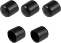 uxcell 5pcs Rubber End Caps 21mm ID Vinyl Round Tube Bolt Cap Cover Screw Thread Protectors Black