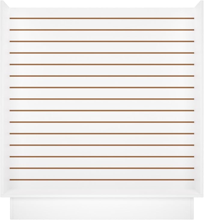 49.5”W x 24”D x 54”H - Retail Slat Wall Gondola Display with 3” Slatwall Units，White Versatile H-Unit Slatwall Display Stand