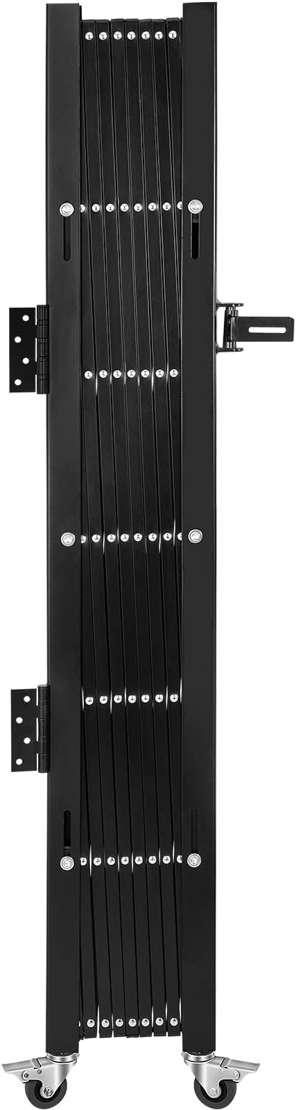 VEVOR Single Folding Security Gate, 7 ft H x 7 ft W Folding Door Gate, Steel Accordion Security Gate, Flexible Expanding Security Gate, 360° Rolling Barricade Gate, Scissor Gate/Door with Padlock