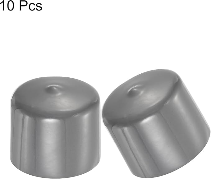 uxcell 10pcs Rubber End Caps 47mm ID Vinyl Round End Cap Cover Screw Thread Protectors Dark Grey