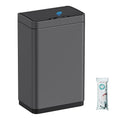 Mbillion Automatic Touchless 15 Gallon Motion Sensor Trash Can Stainless Steel Smart Trash Cans with Lid Rectangular Garbage Can for Kitchen Bedroom Home Offic Brushed Grey