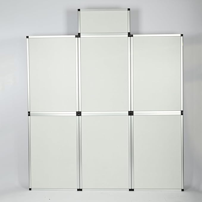 6+1 Panel Trade Show Presentation Board, 82.6" H x 70.8" W Portable Display Panel System, Folding 6 Panels Exhibition Boards Single Sided Tabletop Display 6 Panels,Hook & Loop-Receptive Fabric