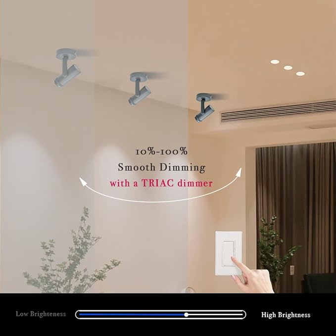 15W LED Dimmable and Zoomable Ceiling Spotlight with Anti-Glare Honeycomb Mesh | Adjustable Spot Light for Living Room, Gallery | 10°-55° Zoom，10%-100% Dim，3000K, CRI 98, Flicker-Free, Black