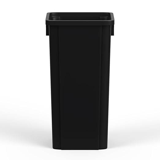 23 Gallon Black Square Commercial Trash | Garbage Can - Outdoor, Office, Restaurant, School, Kitchen
