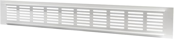 Vent Systems 15.75 x 2.36 (Outer Size) Air Supply Ventilation Grille - White Aluminum Rectangle Intake/Exhaust Door Vent Deflector - HVAC for Home Improvement Floor, Wall Duct Cover