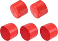 uxcell 5pcs Rubber End Caps 2 3/16"(56mm) ID Vinyl PVC Round Tube Bolt Cap Cover Screw Thread Protectors Red