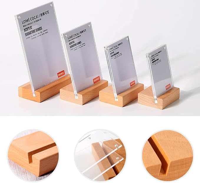 2 Pack Acrylic Label Holder Price Tag Displays Sign Holder Data Card Holder Table Top Sign Stand(120*80mm/4.72x3.15 inches)