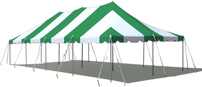 TentandTable 20' x 40' Premium Canopy Tent, Green/White, Outdoor Pole Tent, 80-160 Person Capacity for Parties, Weddings, Events, Commercial and Residential Use, Large Heavy Duty Vinyl Canopy Tents