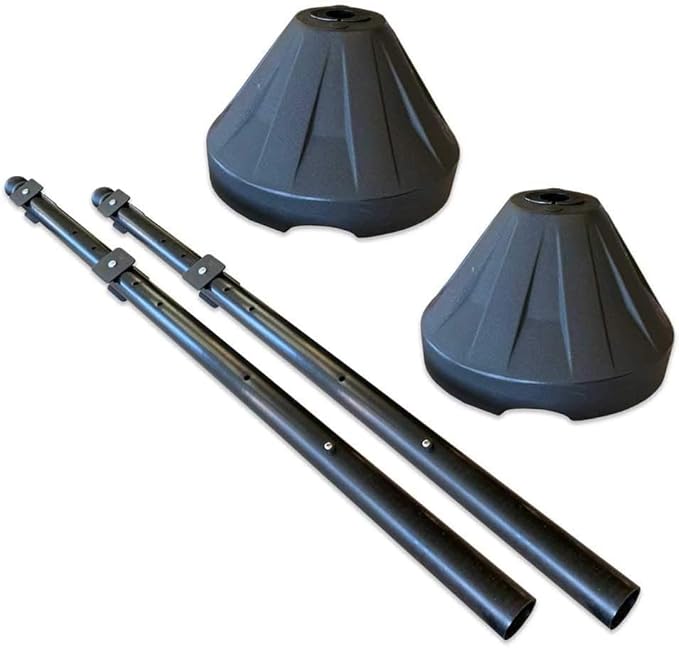 Tip-n-Roll Portable Pole 2 Sign Holder | 18"w x 12"h Wheeled Base | Blue base | 60”h Pole (PP2-BL60P)