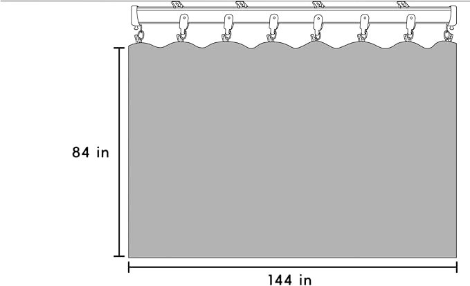 Room Divider Blackout Curtains Flexible Sliding Tracks Sets Ceiling Mounted Rod Window Curtain Privacy Separation for Bedroom Living Rooms,1 Panel Black Drape and Black Track Set-W144xH84 in