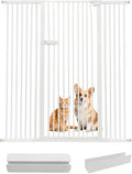Lumizone Extra Tall Cat Gate 55.12" High Pressure Mounted Extra Wide 2025 New (17 Sizes) 1.37" Gap No Drilling Auto-Close One-Handed Operation Tall Pet Gate for Dogs(White, 55.12" H x 50.98"-55.11" W)