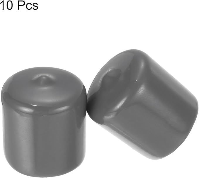 uxcell 10pcs Rubber End Caps 25mm(1") ID Vinyl Round End Cap Cover Screw Thread Protectors Dark Grey