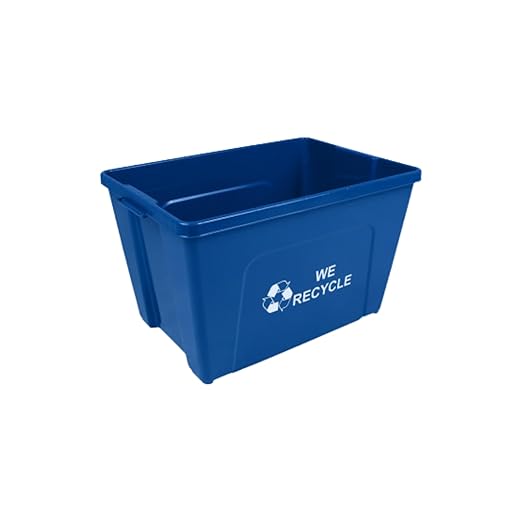 Curbside 18 Gallon Blue Recycling Bin with Carrying Handles for Homes or Businesses | Easily Recognizable from The Curb | High-Capacity, Stackable - Single Unit - Blue