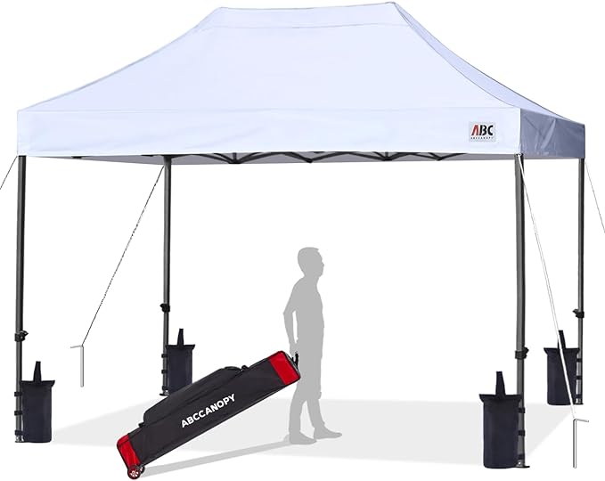 ABCCANOPY Patio Pop Up Canopy Tent 8x12 Commercial-Series (White)