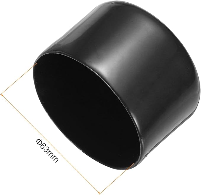 uxcell 10pcs Rubber End Caps 63mm(2 1/2 Inch) ID Vinyl Round End Cap Cover Screw Thread Protector Black