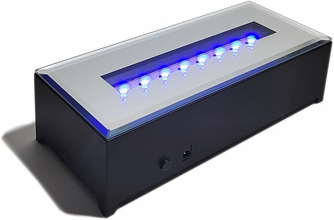16 LED Light Display Stand Base for 3D Crystal Glass Art,Room Decoration and Holiday Casual Atmosphere Ornament Lamp- 6 Inch Rectangular Illuminated Holder Colorful Lights (black)