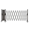 GYMTIME Expandable Metal Barricade, Safety Barrier with Casters, Flexible Mobile Gate, 23 Feet, Brown, Adjustable Temporary Fence for Garden Indoor