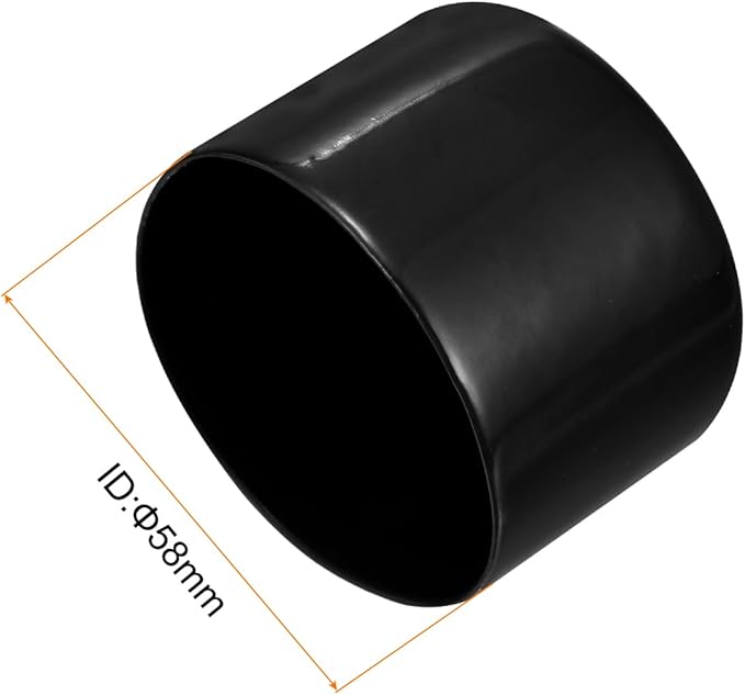 uxcell 5pcs Rubber End Caps 2 1/4"(58mm) ID Vinyl PVC Round Tube Bolt Cap Cover Screw Thread Protectors Black