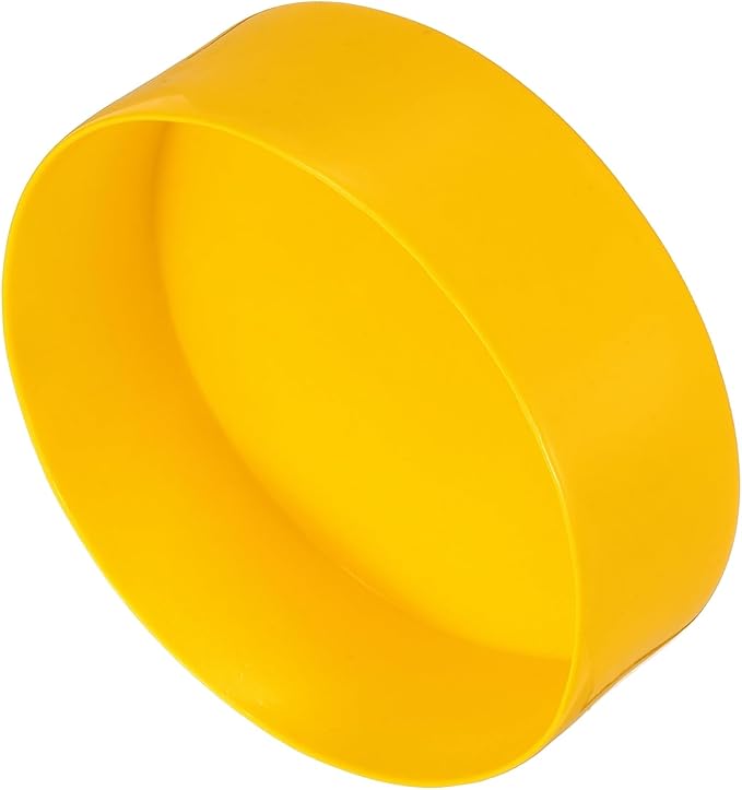 uxcell 4pcs Rubber End Caps 160mm(6.3 Inch) ID Vinyl Round End Cap Cover Screw Thread Protectors Yellow, 50mm Height