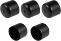 uxcell 5pcs Rubber End Caps 24mm ID Vinyl Round Tube Bolt Cap Cover Screw Thread Protectors Black