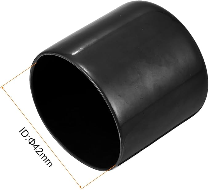 uxcell 5pcs Rubber End Caps 1 5/8"(42mm) ID Vinyl PVC Round Tube Bolt Cap Cover Screw Thread Protectors Black