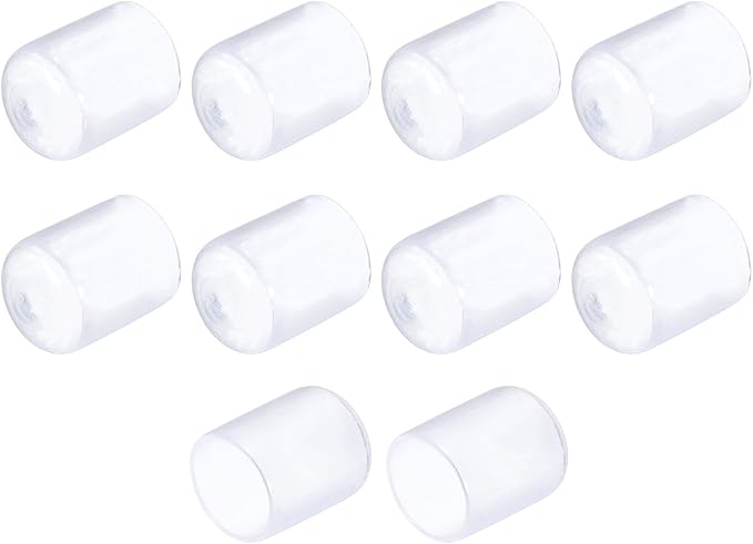 uxcell 10pcs Rubber End Caps 16mm(5/8") ID Vinyl Round End Cap Cover Screw Thread Protectors, Clear